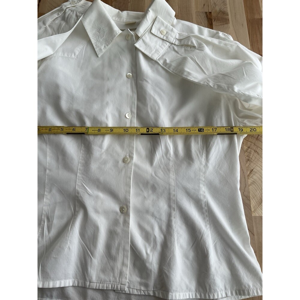 Vtg Robert Comstock Oeste Western Collared Button Up Blouse Cotton Embroidered L - Picture 8 of 9